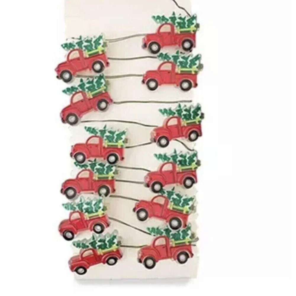 Christmas Tree Red Truck 18 Mini String Led Holiday Night Lights Timer New